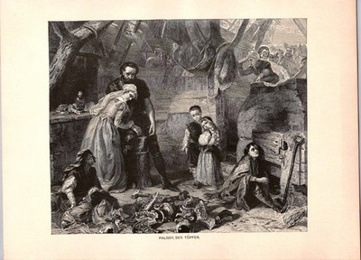 Palissy The Potter Mrs EM Ward 1892 Book Plate Print TL32