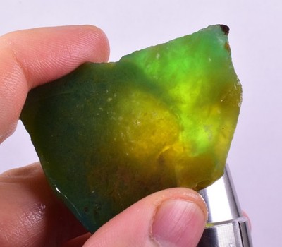 34grs GEM SILICA CHRYSOKOLL CHALCEDON LILY MINE SLAB PERU SB235