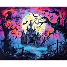 Clendo Haunted House Paint by Numbers Kit for Adults Easy Acrylic Paint by Nu...
