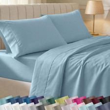 Soft 100% Cotton Bed Sheets Queen Size Set, 400 Thread Count Good Housekeeping A