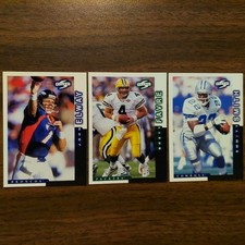 3 Brett Favre #66 Emmitt Smith #7 & John Elway #1 1998 Score NFL Football Cards