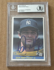 DON MATTINGLY SIGNED 1984 DONRUSS RC  BAS BECKETT COA NEW YORK YANKEES