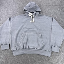 Gymshark Hoodie Mens Medium Gray Pullover Kangaroo Pocket Drawstring Sweatshirt