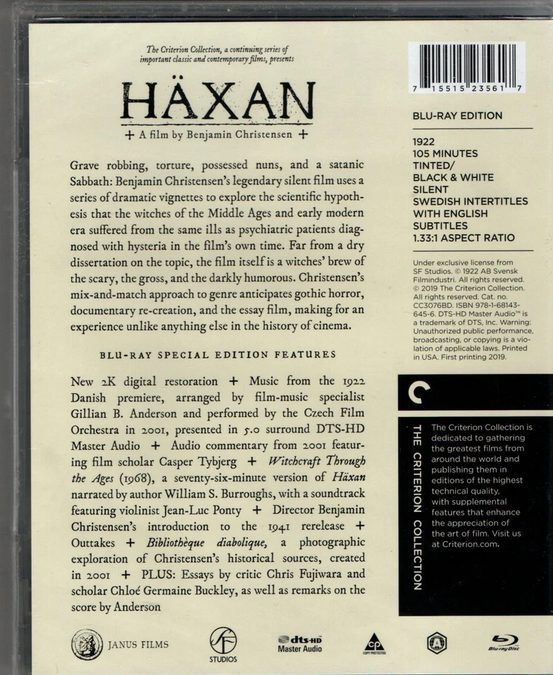 HAXAN - A FILM BY BENJAMIN CHRISTENSEN - BLU-RAY - NARRATED BY WILLIAM BURROUGHS Foto 2 de 2