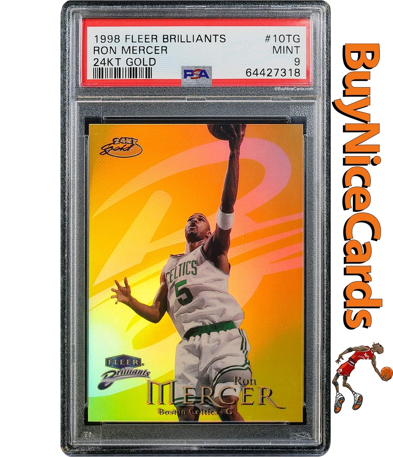 1998 Ron Mercer Fleer Brilliants 24kt Gold /25 #10TG PSA 9 Mint