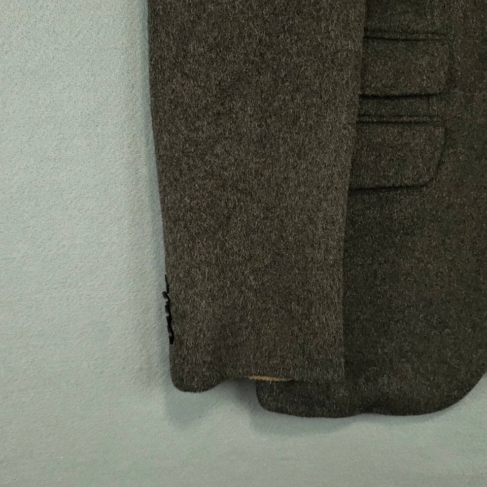 Banana Republic Tweed Blazer Mens 38R Slim Fit Gray Wool Nylon Gray Surgeon Cuff - Image 4 of 4