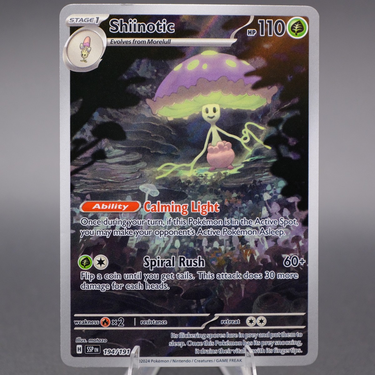 194 191 pokemon card Trading Game 194/191 Shiinotic : Illustration Rare Card : SV-08 Surging Sparks Having been authenticated and graded Shiinotic - 194/191 Illustration Rare