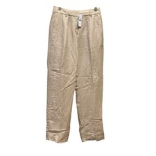 NEW J.Crew Linen Blend Straight Leg Pants Size 2T Beige High Rise Trousers BH700