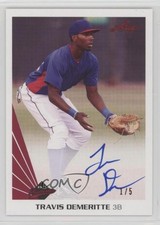 2013 Leaf Memories Auto Red 1/5 Travis Demeritte #A-TD1 Auto a2v