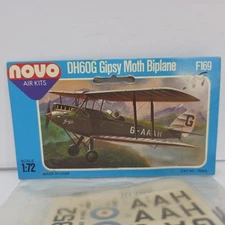 NOVO 1:72 DJ60G Gipsy Moth Biplane F169 AIRCRAFT KIT NEW MADE in USSR