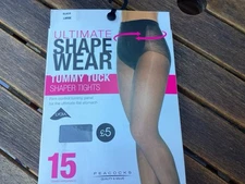 ULTIMATE .SHAPEWEAR .TUMMY TUCK shaper tights .15 denier black large.