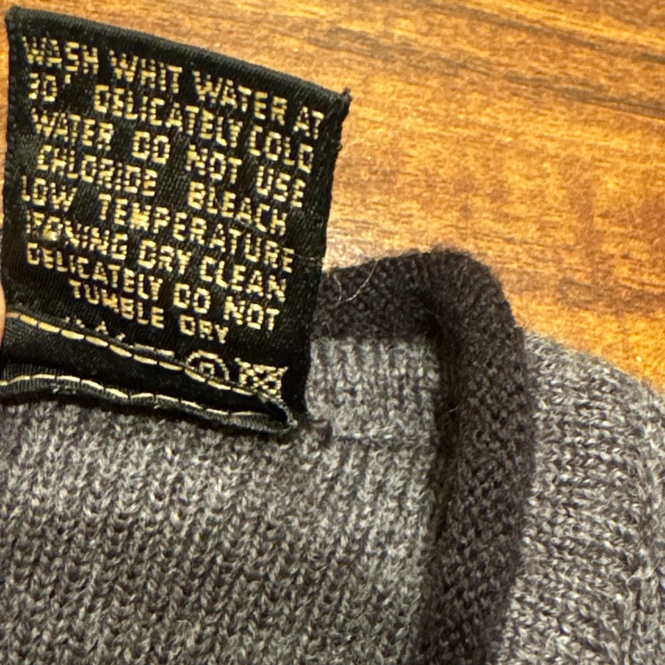 Bachrach 男式羊毛混纺灰色爷爷毛衣学院风意大利制造复古尺寸 L  — 第 3/4 张图片