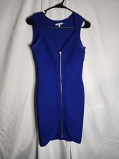 Charlotte Russe Blue Bodycon Zipper Dress Size XS