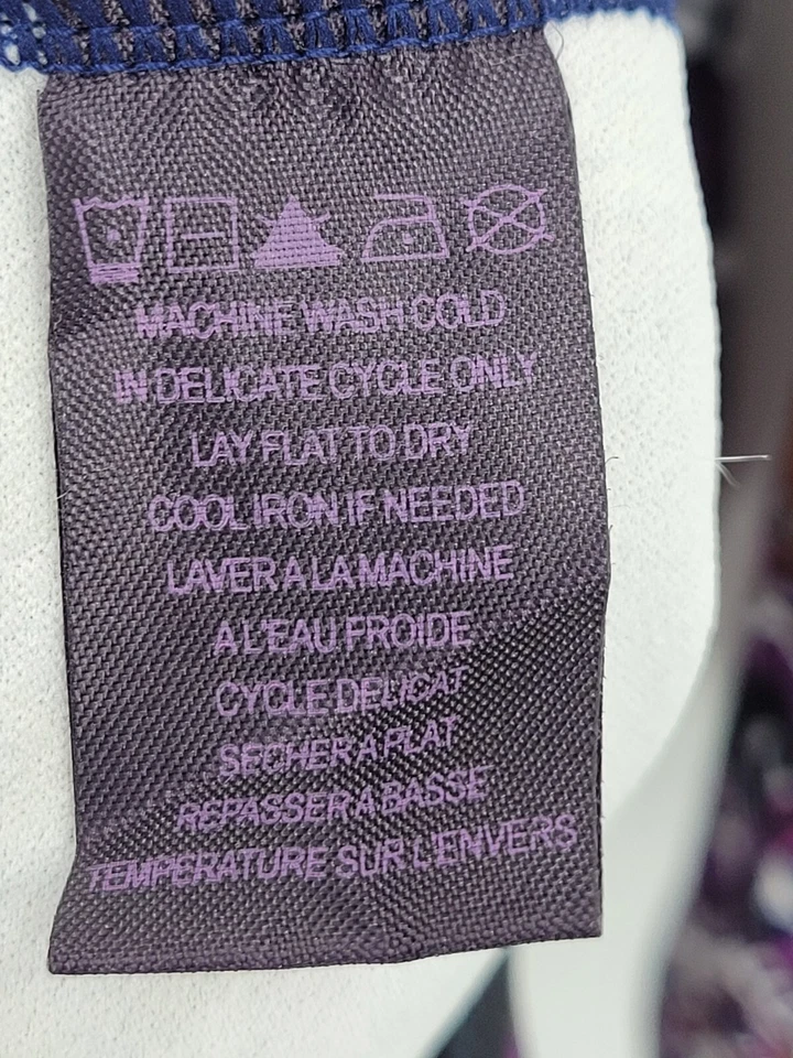 Vestido Hale Bob para mujer estampado morado mediano envolvente falso manga larga artístico elástico Foto 4 de 4