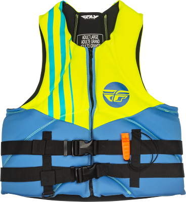 Fly Racing Mens Neoprene Floatation Vest Life Jacket Blue/Hi Vis