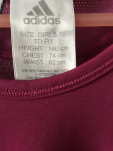 Adidas Girls Active Wear Clima Cool Shirt Size 10 - Picture 3 of 11