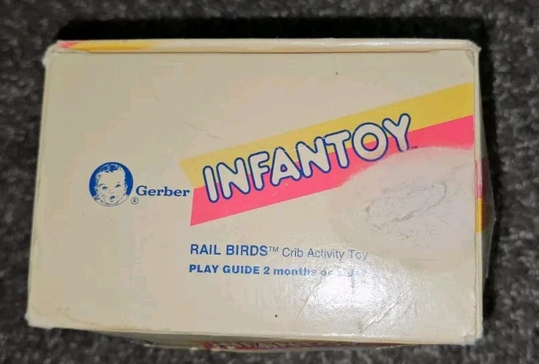 Vintage Gerber rail birds crib toy Infantoy Play Guide 2 months Or Older  - Image 3 of 3