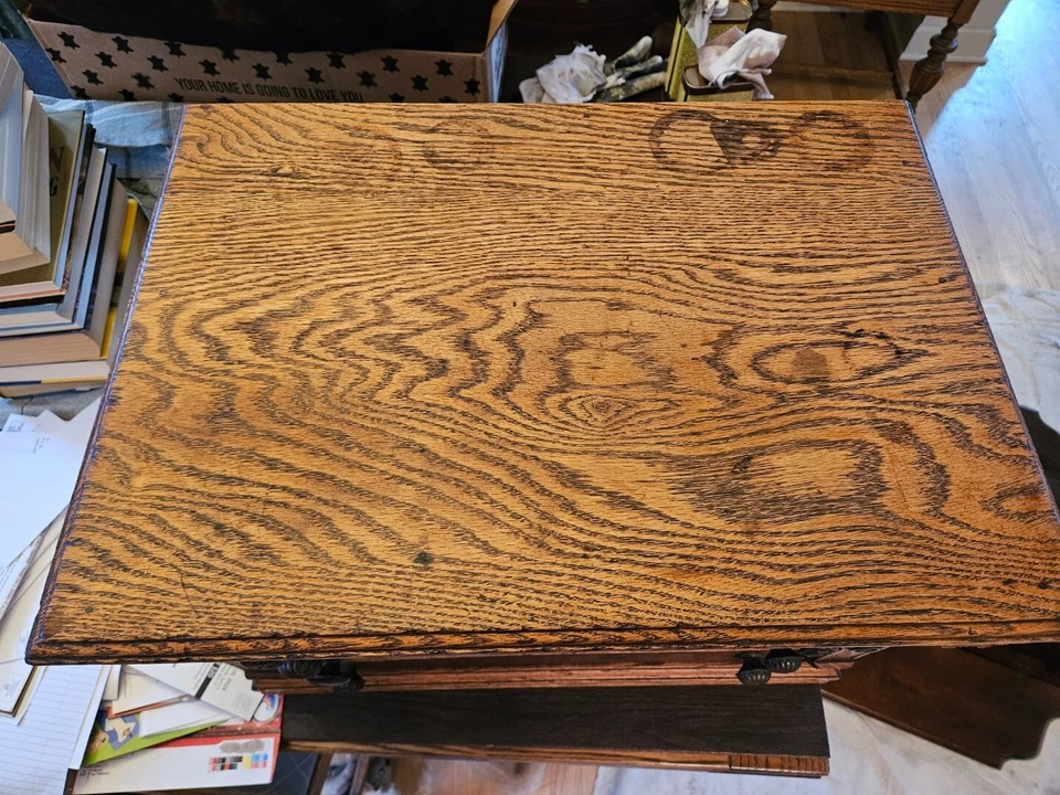 J & P Coats Four Drawer Oak Spool Cabinet 1800s - Original General Store - Image 4 of 4