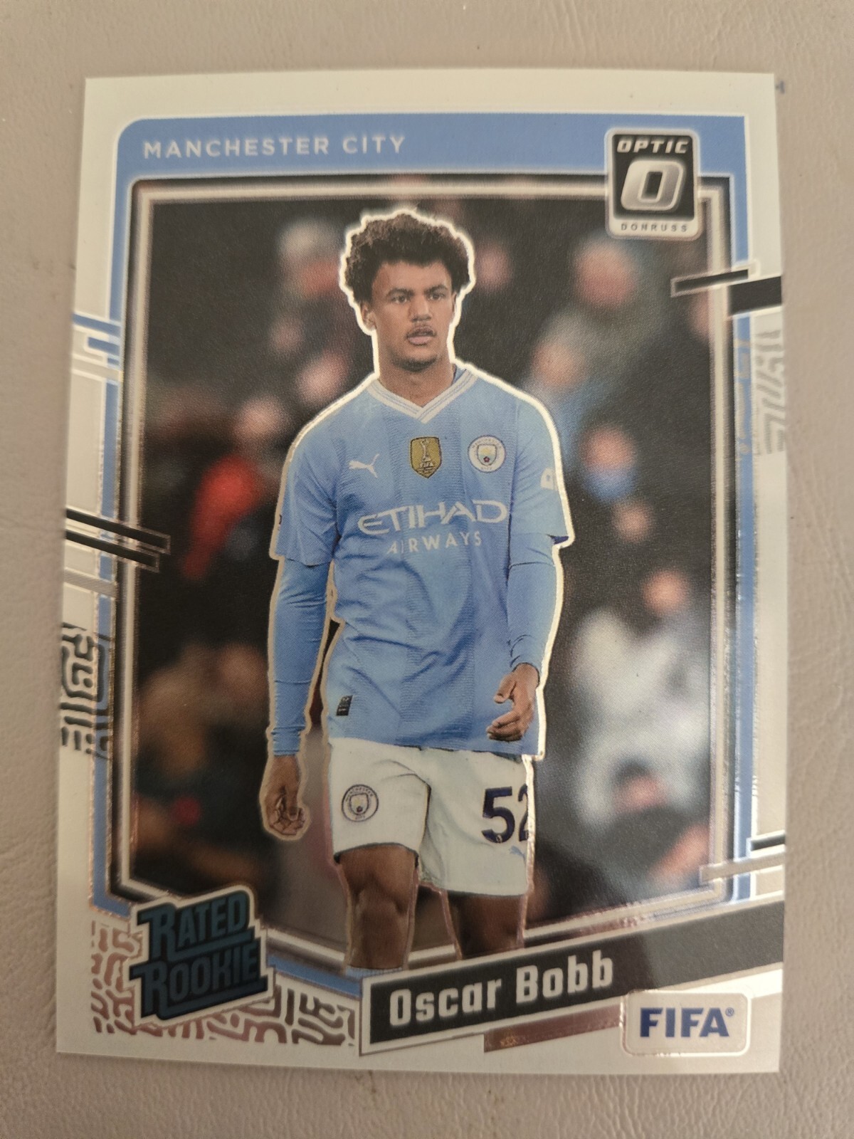2023-24 Donruss Soccer Optic #178 Oscar Bobb, Rated Rookie Manchester City RC