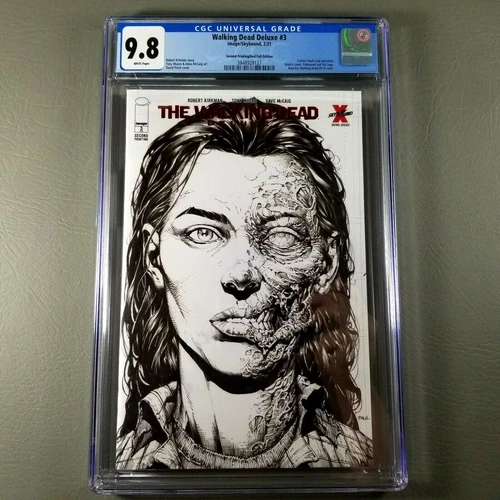 Walking Dead Deluxe #3 2nd Print Red Foil Sketch CVL Edition Variant CGC 9.8 NM