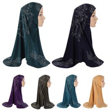 Women Hijab Cap Muslim Wrap Shawls Islamic Scarf Headwear Arab Flower Underscarf
