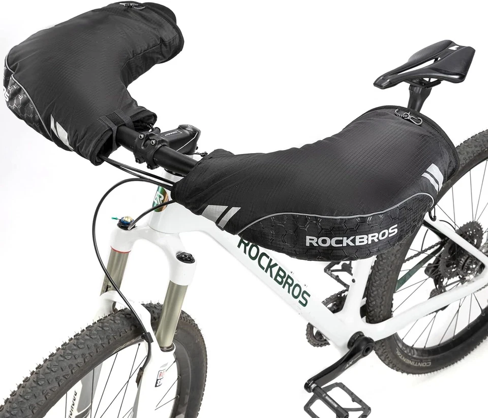 ROCKBROS Handlebar Cover MTB Bike Warmer Winter Pogies Windproof Thermal Gloves  - Image 3 of 4