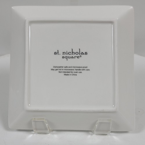 Piatti Canape St. Nicholas Square Chickadee Bird ~ Joy To The World ~ Set di 2 - Foto 7 di 7