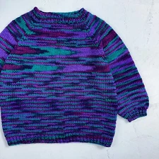 VTG 50s 60s Hand Knit Cable Sweater Handmade Rockabilly Cottage Core Grandma