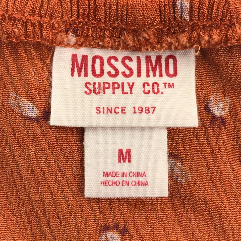 Vestido de mujer Mossimo Medium Naranja Vestido camisero con botones frontales Volantes Ajustable Foto 3 de 4