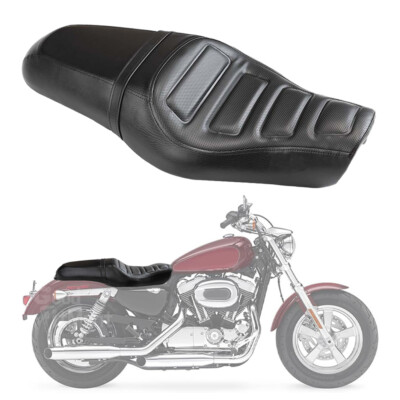 For Harley Davidson Iron 883 XL883N 2010-2016 Driver Passenger Two Up Seat Black