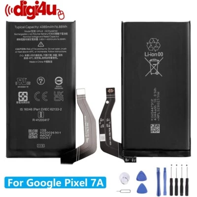 Genuine For Google Pixel 7A Battery Replacement 4385mAh+Adhesive Strips+tools
