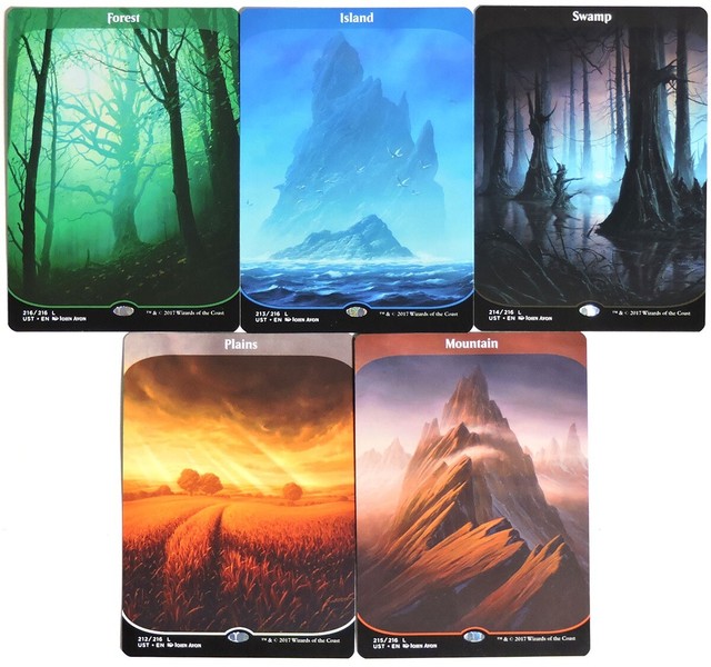 S00598. MTG Magic the Gathering COMPLETE Set of 5 UNSTABLE Land Cards