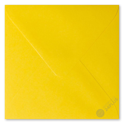 25x Briefumschläge feuchtklebend Intensiv Gelb 11,0x11,0cm (110x110mm)