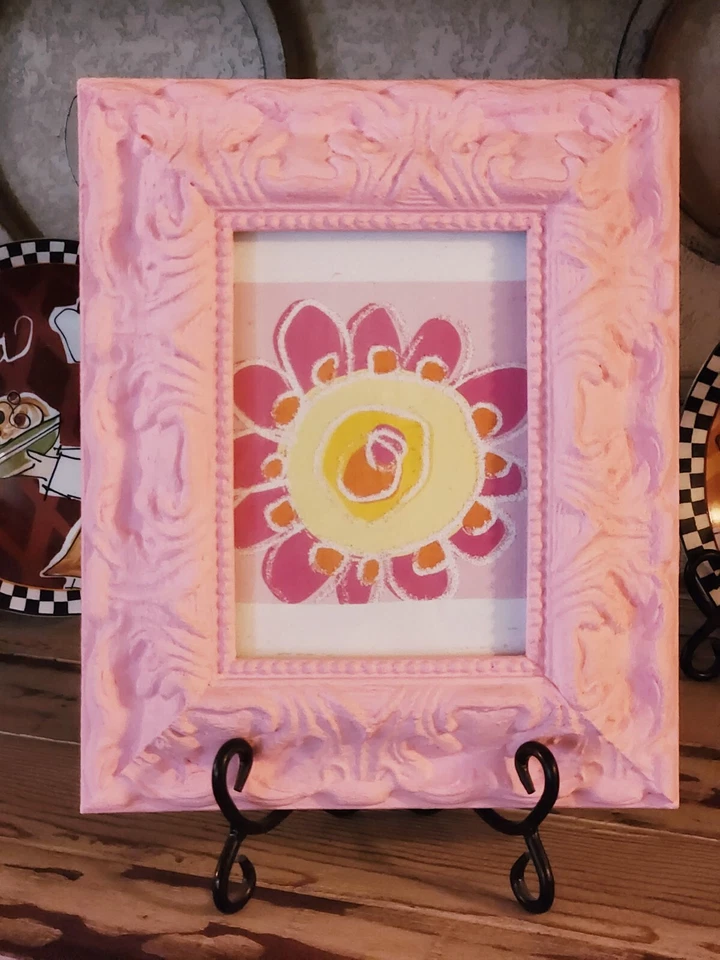 Beautiful Ornate Baby Pink Frame w/ Iron Stand Holds 5x7 - Image 2 of 4