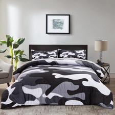 Queen Size Camouflage Bedding Comforter Set with Sheets,Boys Girls Men Camo Bed