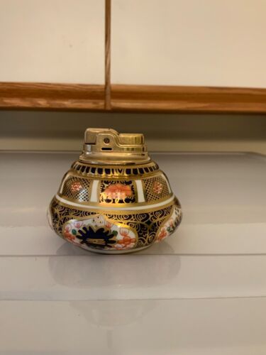 Vintage Royal Crown Derby Bone China Imari Table Top Cigarette Lighter by Ronson - Picture 4 of 16