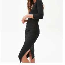 New Michael Stars Christina ribbed midi dress 1X