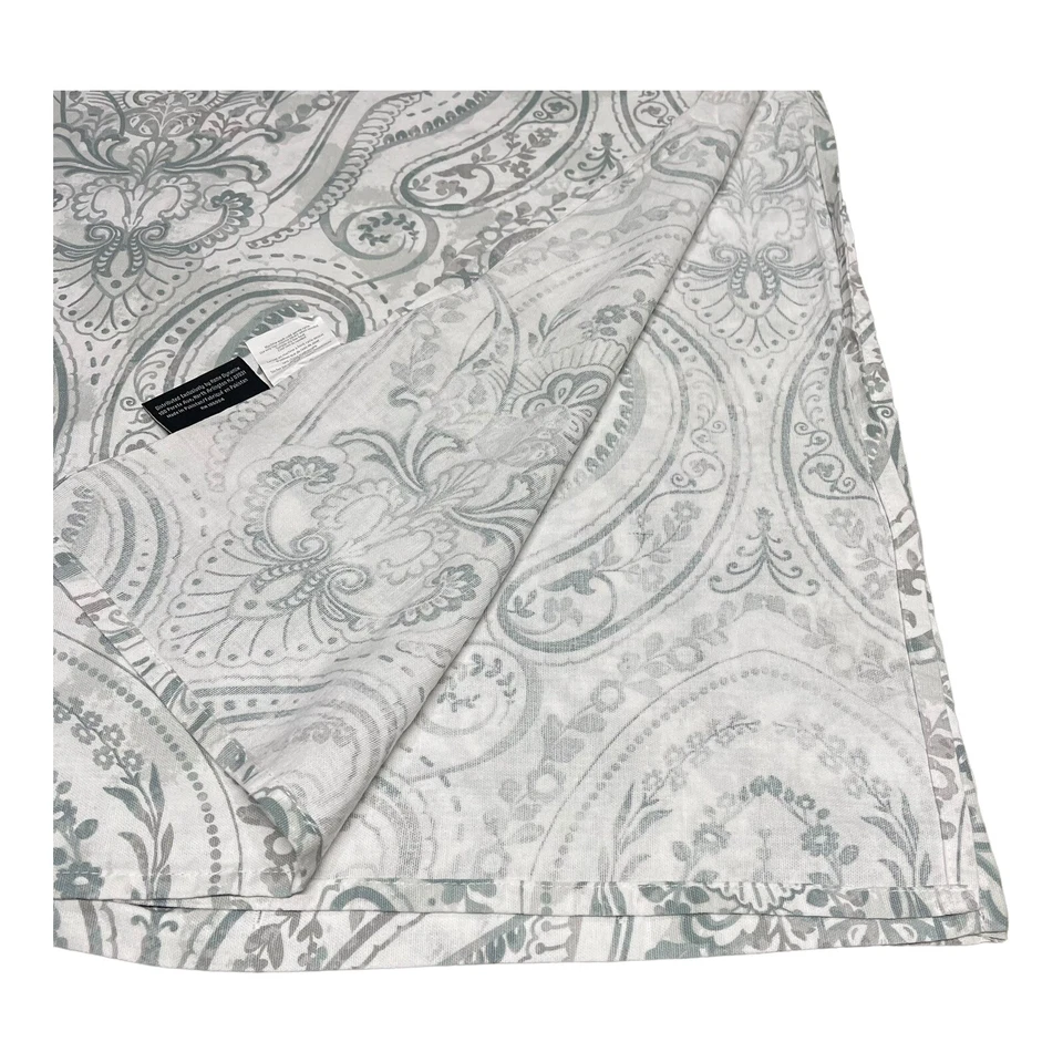 Green Blue Paisley Nicole Miller Home Fabric Shower Curtain Boho Print 63x67.75 - Image 3 of 4