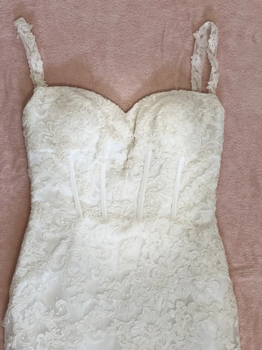 💖NEW Alyce Paris - Sleeveless Lace Sweetheart Mermaid Dress Size 0 IVORY💖
