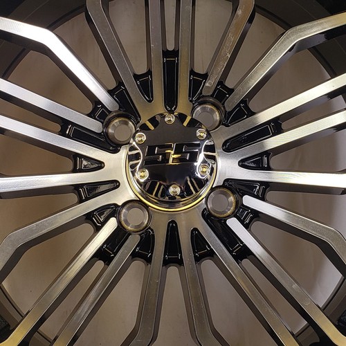 1) 15" Golf Cart Wheel RIM Black & Mach 15x7 STORMBREAKER 3:4 Offset 4/4 Pattern - Picture 3 of 23