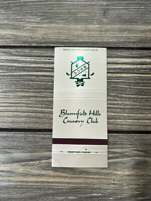 Vintage Bloomfield Hill Country Club Matchbook Cover