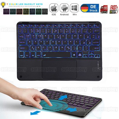 Mini Bluetooth Tastatur Kabellos Wireless Keyboard Touchpad für PC Handy Tablet