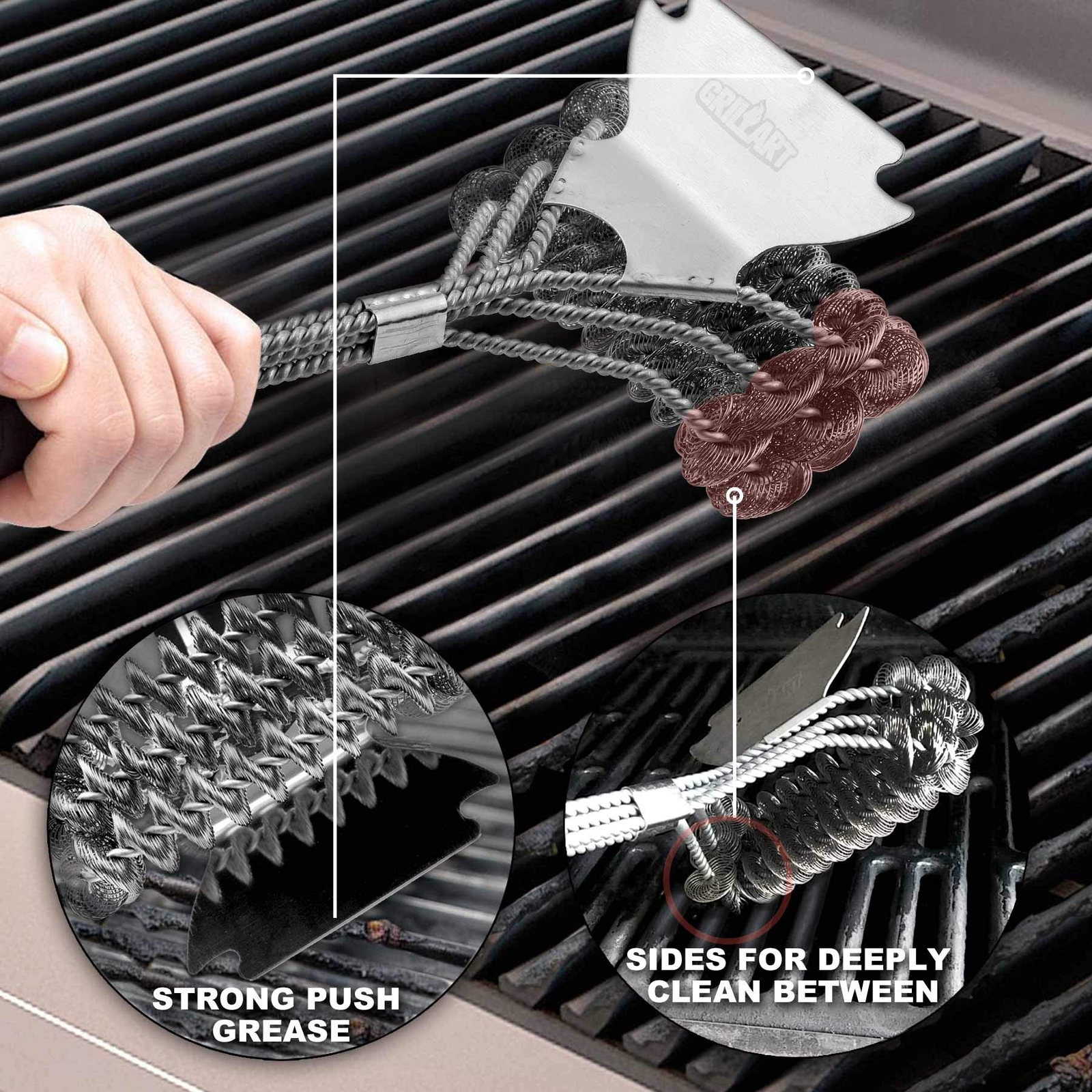 GRILLART Grill Brush and Scraper Bristle Free Safe BBQ Brush for