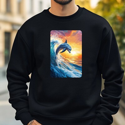Dolphin In The Wave Sweatshirt Cosy And Perfect For Any Occasion S To 4XL