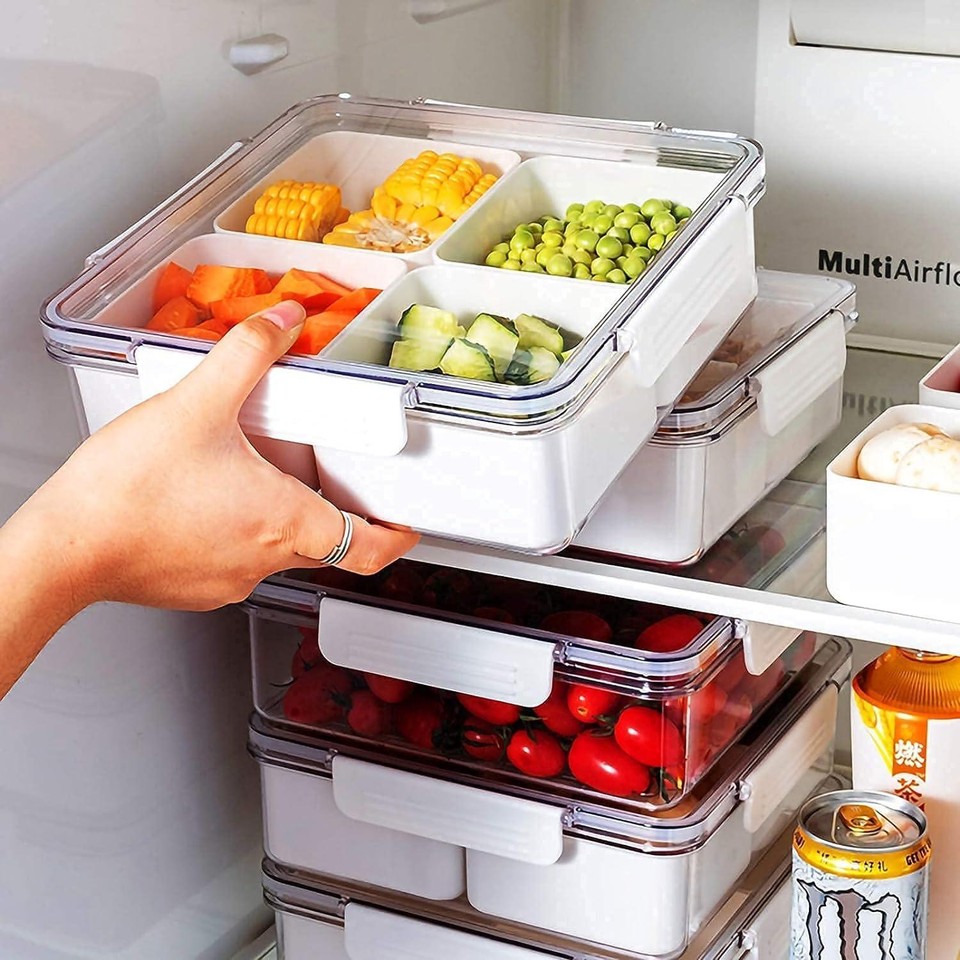 Effortless Meal Prep with Stackable 2-Pack Snack Organizers and Produce ...
