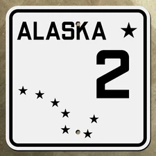 Alaska state route 2 highway marker road sign Alcan Fairbanks Delta Junction 12"