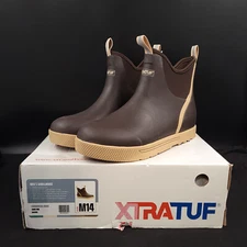 XtraTuf Men's WheelHouse 6 Inch Brown Ankle Deck Boot XMW-900 US Size 14