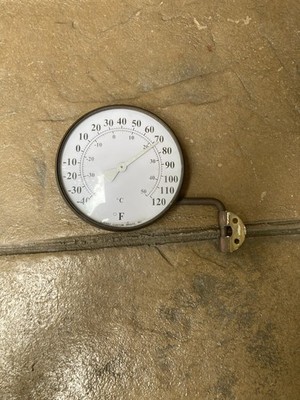 Vintage Conant Custom Brass & Glass Outdoor Thermometer W Bracket  4 