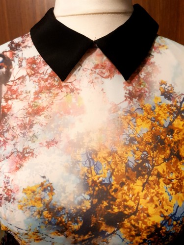 TED BAKER £150 floral birds fit flare dress sz 14 party yellow wedding guest - Picture 6 of 16