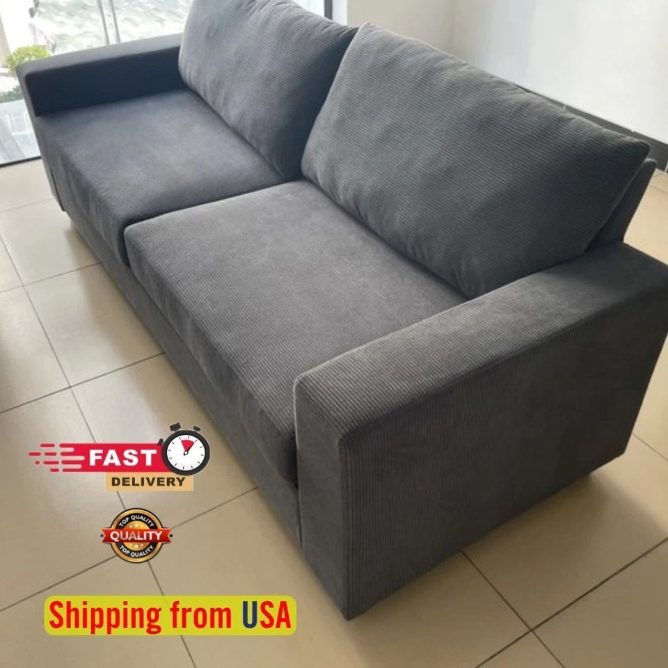 Sofá de pana de 83" sofá de 3 plazas con reposabrazos anchos y asiento profundo Cloud Loveseat Foto 3 de 4